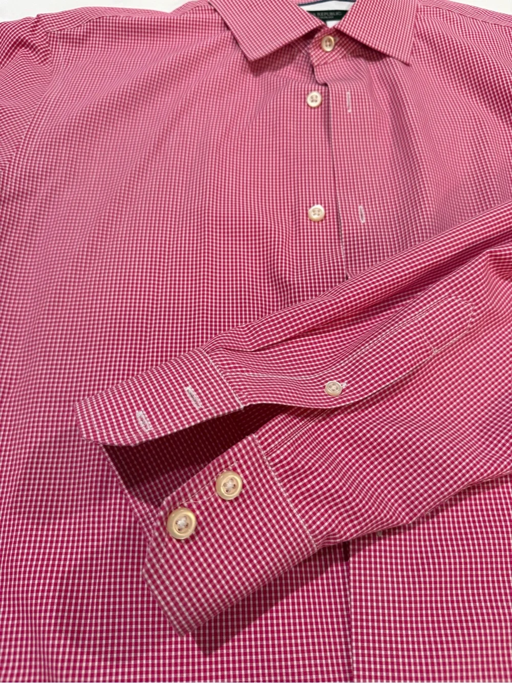 Banana Republic Red Micro-Check Dress Shirt
